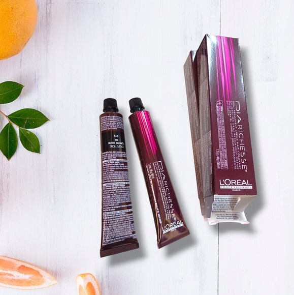 L'Oreal Professionnel DIARichesse 2 Tubes Ammonia-Free 6.8/6M Mocha Caramel - Picture 10 of 16